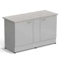 Стол-тумба ЭКРОС 1500х600х900 мм 2 двери, раб. поверхность - КЕРАМИКА с ПВХ кромкой
