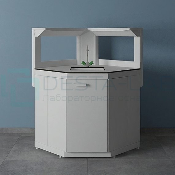 Стол мойка СМС-Д УСК-950/650 угловой с полкой (Lab HPL)