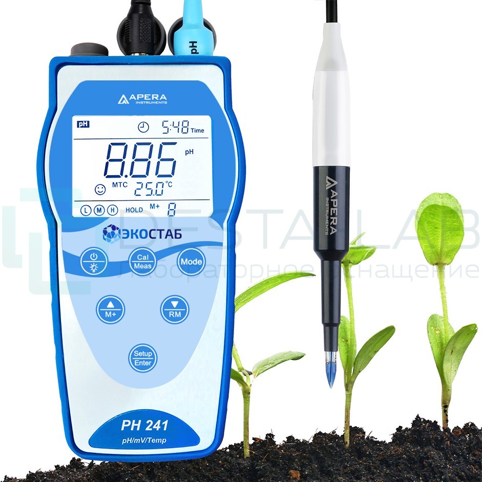 Портативный рН-метр с GLP ЭКОСТАБ PH241SL (для почвы)