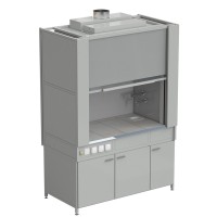 Шкаф вытяжной с коконом из стеклопластика с водой с электрикой 1500х820х2240 мм, раб. поверхность - КЕРАМИКА