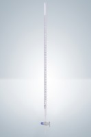 Бюретка Hirschmann 25 : 0,05 мл, класс AS, светлое стекло, черная градуировка, стеклянный кран