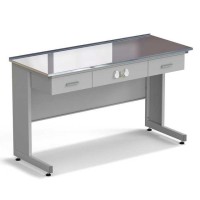 Стол приборный с ящиками и электрикой ЭКРОС 1500х600х900 мм, раб. поверхность - НЕРЖАВЕЮЩАЯ СТАЛЬ