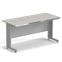 Стол пристенный ЭКРОС 1800х800х900 мм, раб. поверхность - КЕРАМИКА с НС бортиком