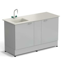 Стол-мойка ЭКРОС 1500х600х900 мм, чаша полипропилен справа, раб. поверхность - ПОЛИПРОПИЛЕН