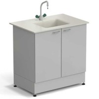 Стол-мойка ЭКРОС 900х600х900 мм, чаша полипропилен по центру, раб. поверхность - ПОЛИПРОПИЛЕН