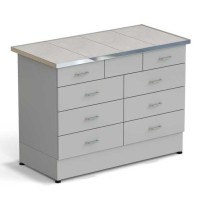 Стол-тумба ЭКРОС 1200х600х900 мм 2 ящика + 3 ящика + 3 ящика, раб. поверхность - КЕРАМИКА с НС бортиком