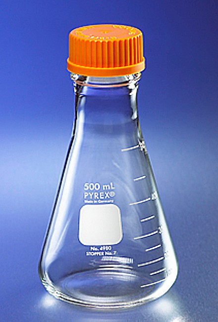 Колба Эрленмейера 4000 мл, стекло, винтовая крышка, Pyrex (Corning)