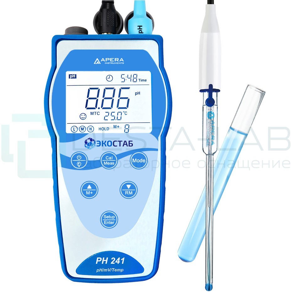 Портативный рН-метр с GLP ЭКОСТАБ PH241MS (для образцов небольшого объема)