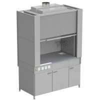 Шкаф вытяжной с коконом из стеклопластика с водой с электрикой 1500х820х2240 мм, раб. поверхность - МОНОЛИТНЫЙ КЕРАМОГРАНИТ