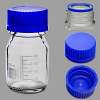 Банка лабораторная стеклянная 100 мл, с делениями, с навинчив. крышкой, светлое стекло