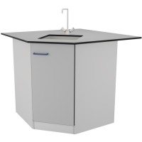 Угловой стол-мойка ЛАБ-PRO МОУ 110/80.110/80.90 TМ