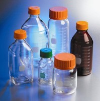 Бутыль 1 л, БС Pyrex до 500 °С, d горла внешний 45 мм, с завинчивающейся крышкой, круглая, темное стекло, 4 шт/уп, Pyrex (Corning) (DM_CR-51395-2L)