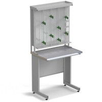 Стол титровальный ЭКРОС 900х600х900/1885 мм, раб. поверхность - МОНОЛИТНЫЙ КЕРАМОГРАНИТ с НС бортиком