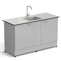 Стол-мойка ЭКРОС 1500х600х900 мм, чаша стеклопластик по центру, раб. поверхность - LABGRADE