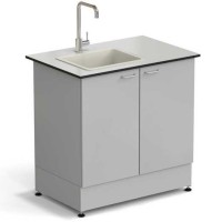 Стол-мойка ЭКРОС 900х600х900 мм, чаша полипропилен слева, раб. поверхность - LABGRADE