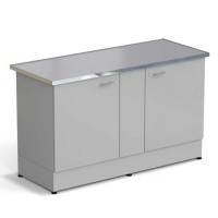 Стол-тумба ЭКРОС 1500х600х900 мм 2 двери, раб. поверхность - МОНОЛИТНЫЙ КЕРАМОГРАНИТ с НС бортиком