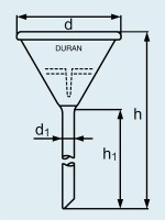 Воронка аналитическая DURAN Group диаметр 80 мм, длина 210 мм, стекло