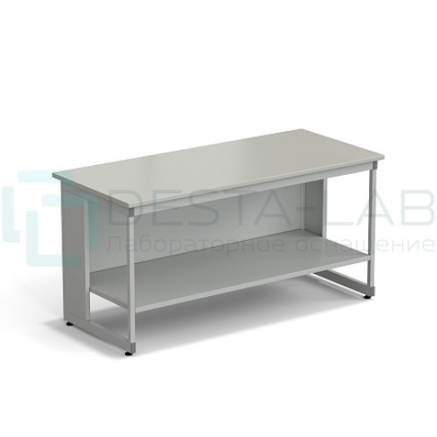 Стол для хроматографа ЭКРОС 1800х800х900 мм с полкой, раб. поверхность - ЛАМИНАТ СЕРЫЙ
