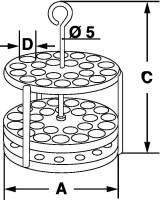 Штатив для пробирок Bochem, круглый, размеры 116x165, на 12 пробирок, нержавеющая сталь