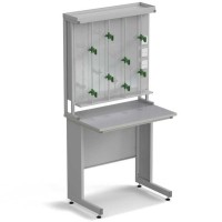 Стол титровальный ЭКРОС 900х600х900/1885 мм, раб. поверхность - МОНОЛИТНЫЙ КЕРАМОГРАНИТ с ПВХ кромкой