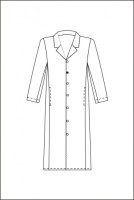 Халат лабораторный мужской, хлопок/полиэстер, отложной воротник, карманы в швах, белый, 1 шт., ЛТО