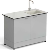 Стол-мойка ЭКРОС 1200х600х900 мм, чаша полипропилен справа, раб. поверхность - LABGRADE