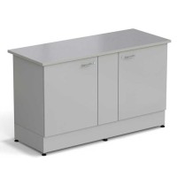 Стол-тумба ЭКРОС 1500х600х900 мм 2 двери, раб. поверхность - МОНОЛИТНЫЙ КЕРАМОГРАНИТ с ПВХ кромкой