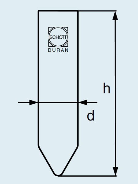 Пробирка DURAN Group 50 мл, 34x100 мм, для цетрифуг, коническая, угол 60, стекло
