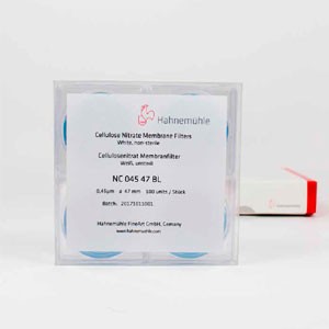 Мембранные фильтры Hahnemühle из нитроцеллюлозы, 0,8 мкм, Ø 47 мм, нестерильные, белые