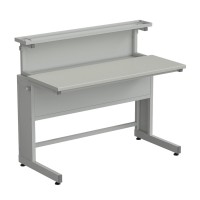 Стол ученический с выдвижным блоком 1200х600х1025 в сборе, раб. поверхность - ЛАМИНАТ СЕРЫЙ