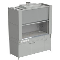 Шкаф вытяжной с коконом из стеклопластика с водой с электрикой 1800х820х2240 мм, раб. поверхность - КЕРАМИКА