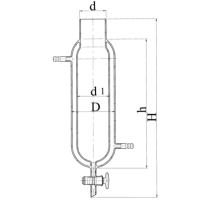 Воронка делительная с рубашкой эскиз 2-562