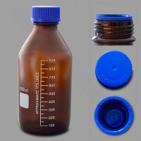 Банка лабораторная стеклянная 1000 мл, с делениями, с навинчив. крышкой, темное стекло