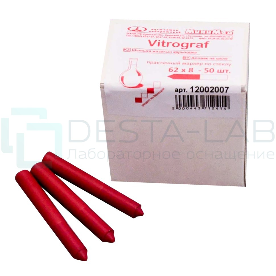 Карандаш (Vitrograf-маркер) по стеклу красный, уп. 50 шт