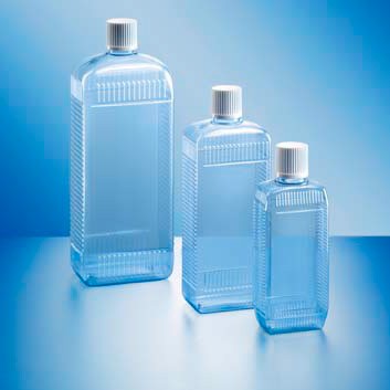 Бутыль Kautex узкогорлая 1000 мл, PVC, прямоугольная, Ø 25 мм, прозрачный цвет, без крышки