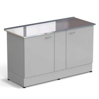 Стол-тумба ЭКРОС 1500х600х900 мм 2 двери, раб. поверхность - НЕРЖАВЕЮЩАЯ СТАЛЬ