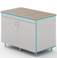 Закрытый стол для работы стоя со столешницей из керамогранитной плитки СЛЗ НВК 1200 КГ