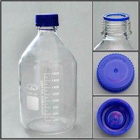 Банка лабораторная стеклянная 2 л, с делениями, с навинчив. крышкой, светлое стекло