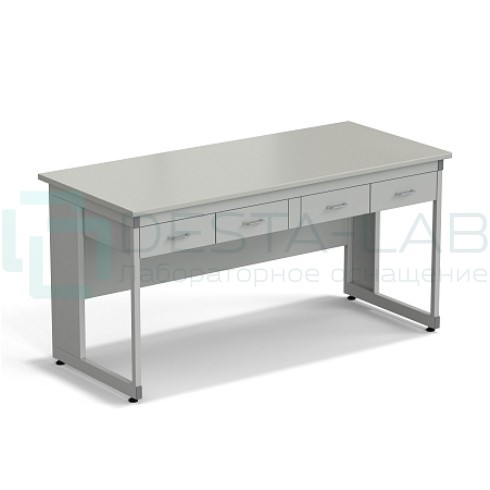 Стол для хроматографа ЭКРОС 1800х800х900 мм с ящиками, раб. поверхность - ЛАМИНАТ СЕРЫЙ