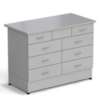 Стол-тумба ЭКРОС 1200х600х900 мм 2 ящика + 3 ящика + 3 ящика, раб. поверхность - МОНОЛИТНЫЙ КЕРАМОГРАНИТ с ПВХ кромкой