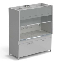 Шкаф вытяжной с подводом воды с ВЗБ светильником 1800х900х2145 мм, раб. поверхность - КЕРАМИКА