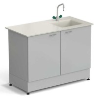 Стол-мойка ЭКРОС 1200х600х900 мм, чаша полипропилен справа, раб. поверхность - ПОЛИПРОПИЛЕН