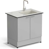 Стол-мойка ЭКРОС 900х600х900 мм, чаша полипропилен справа, раб. поверхность - LABGRADE