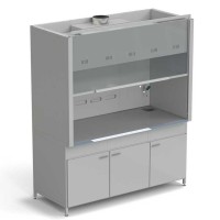 Шкаф вытяжной с подводом воды с ВЗБ светильником 1800х900х2145 мм, раб. поверхность - МОНОЛИТНЫЙ КЕРАМОГРАНИТ