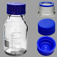 Банка лабораторная стеклянная 250 мл, с делениями, с навинчив. крышкой, светлое стекло