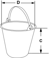 Ведро Bochem градуированное, без опорного кольца, 8 л, нержавеющая сталь