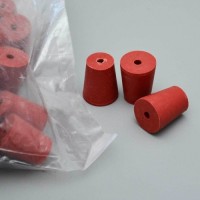 Пробка коническая с 1 отверстием, резиновая, 16/12 мм, h-20мм, Кartell, уп.25 шт