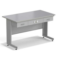 Стол приборный с ящиками и электрикой ЭКРОС 1500х800х900 мм, раб. поверхность - МОНОЛИТНЫЙ КЕРАМОГРАНИТ с ПВХ кромкой