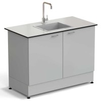 Стол-мойка ЭКРОС 1200х600х900 мм, чаша стеклопластик по центру, раб. поверхность - LABGRADE