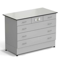 Стол-тумба ЭКРОС 1200х600х900 мм 2 ящика + 3 ящика с электрикой, раб. поверхность - LABGRADE